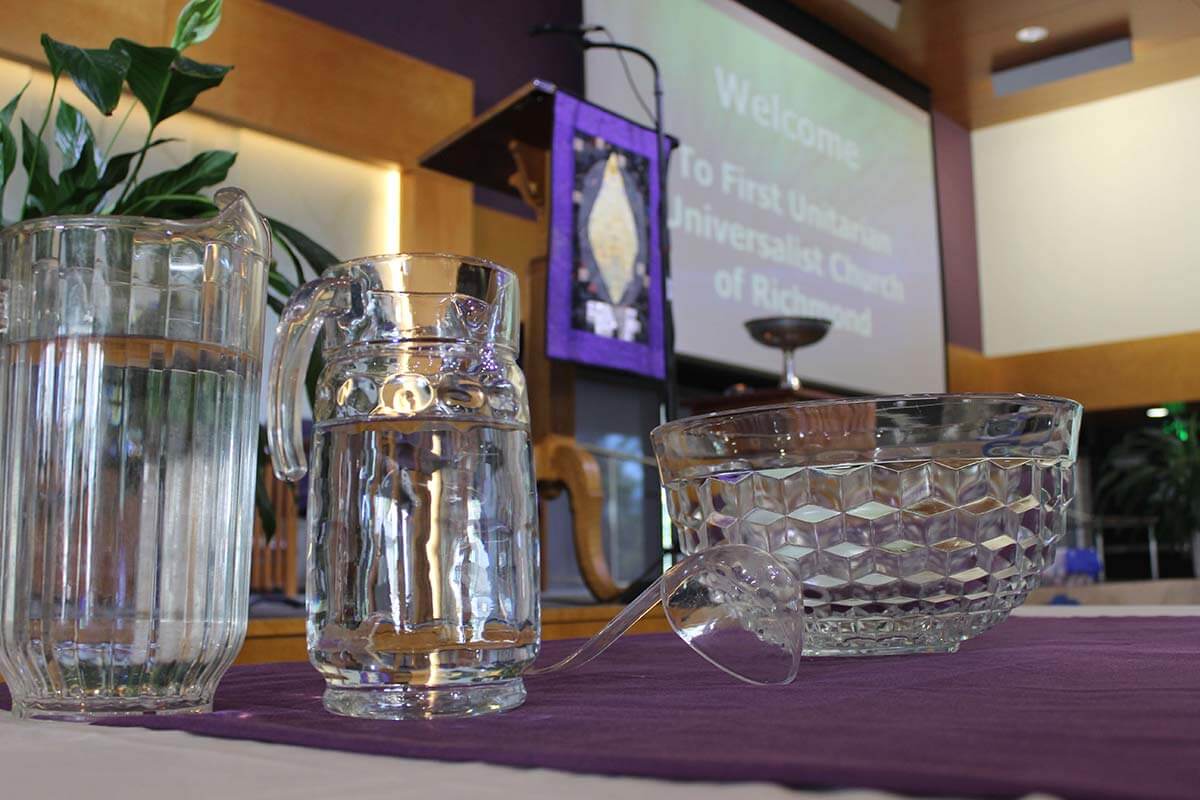 Water communion at First UU