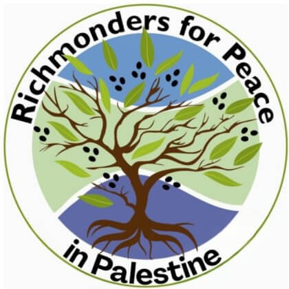 Circular logo with a stylized tree, green leaves, olives, and blue and green background, with text around the circle.